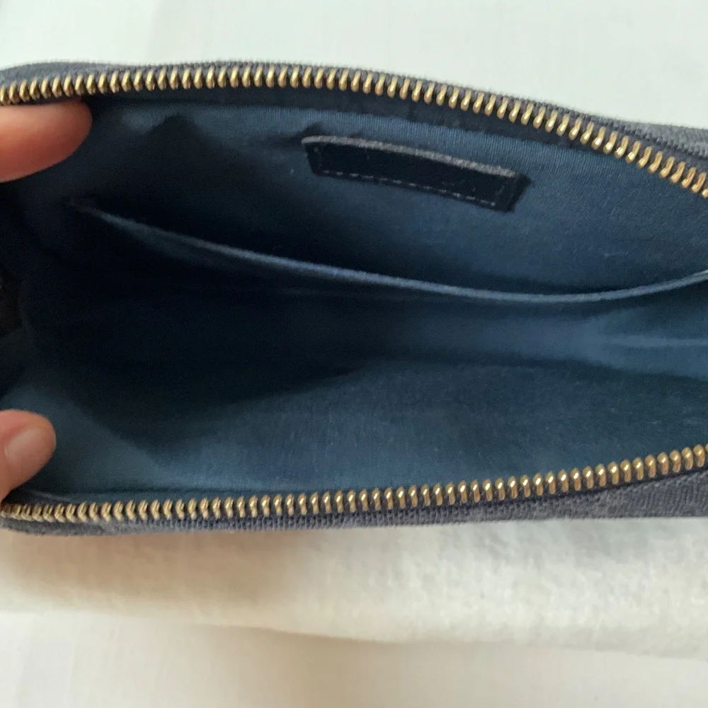 LOUIS VUITTON Vintage Juliette Mini Lin Monogram Canvas Crossbody Navy Blue